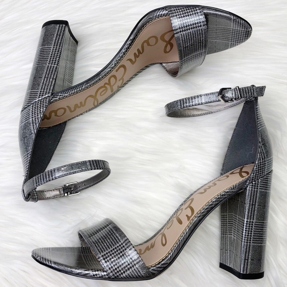 New Sam Edelman Yaro Heels in Pewter Plaid - Picture 6 of 14